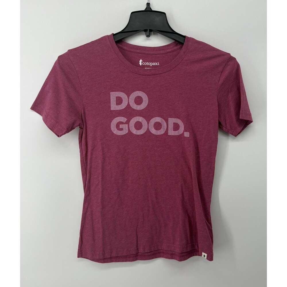Cotopaxi Women’s T-Shirt Small Pink DO GOOD Graphic Logo Causal Organic Classic